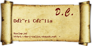 Déri Célia névjegykártya
